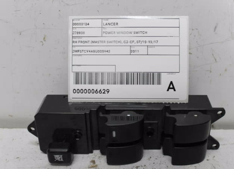 Used Mitsubishi, Lancer Power Window Switch Rh Front (Master Switch) Cj Cf 07/10 12/17 2011 – image 1 - All Good Parts