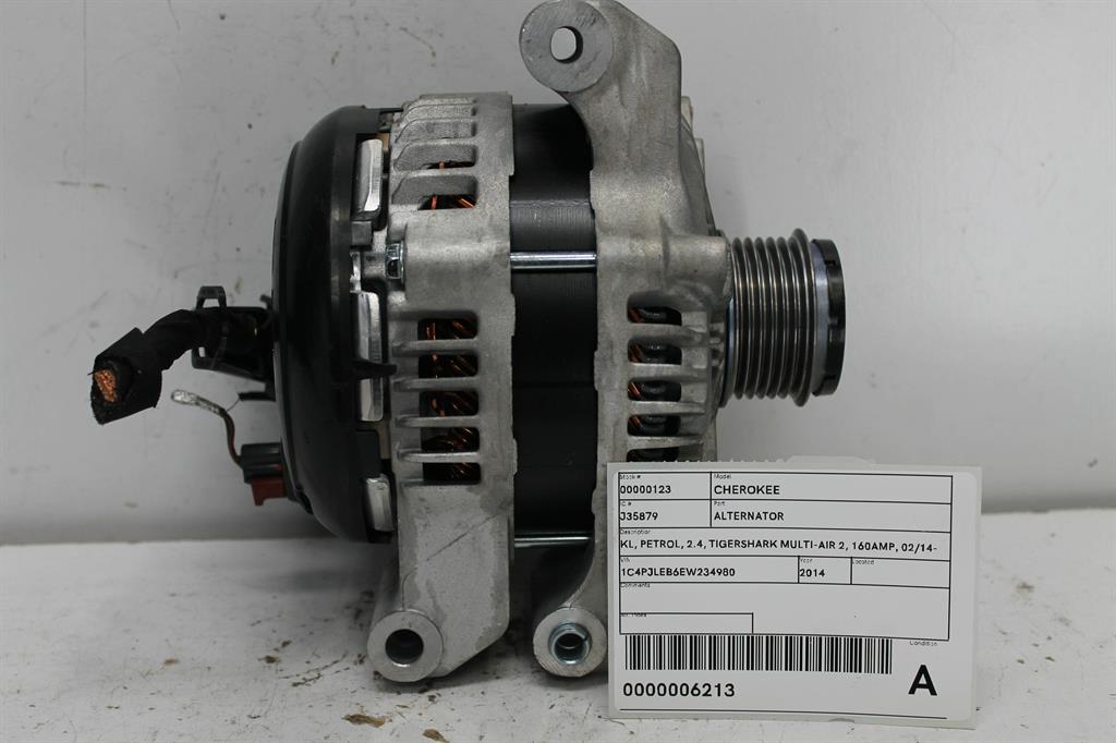 Used Jeep, Cherokee Alternator Kl Petrol 2.4 Tigershark Multi Air 2 160Amp 02/14 03/18 2014 – image 1 - All Good Parts