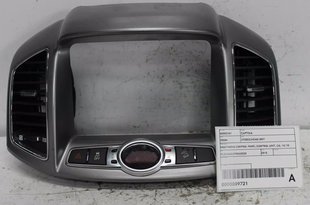 Used Holden, Captiva Stereo/Head Unit Dash Radio Control Panel/Control Unit Cg 10/15 06/18 2015 – image 1 - All Good Parts