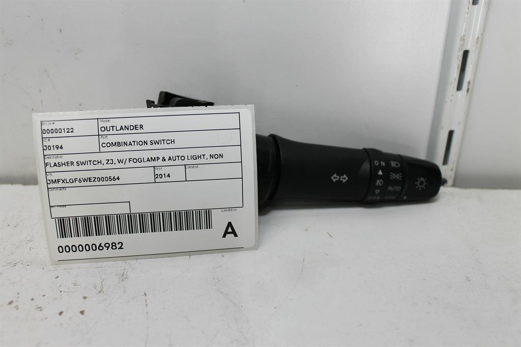 Used Mitsubishi, Outlander Combination Switch Flasher Switch Zj W/ Foglamp & Auto Light Non H/Lamp Washer Type 10/12 12/14 2014 – image 1 - All Good Parts