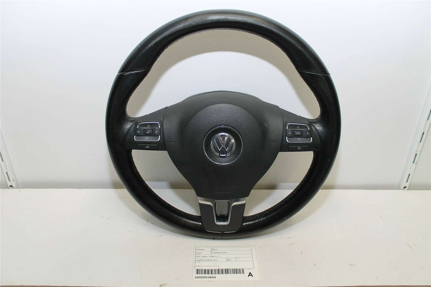 Used Volkswagen, Golf Steering Wheel Leather Standard Non Paddle Shift Type Gen 6 10/08 01/16 2009 – image 1 - All Good Parts