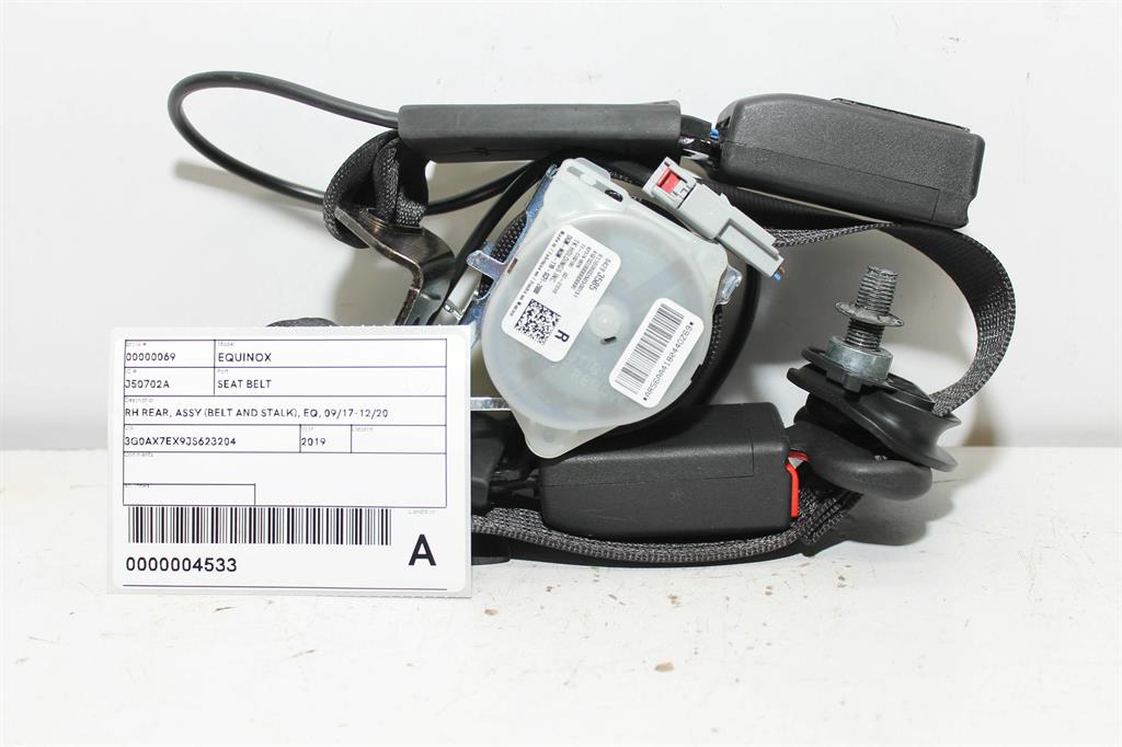 Used Holden, Equinox Seat Belt Rh Rear Assy (Belt And Stalk) Eq 09/17 12/20 2019 – image 1 - All Good Parts