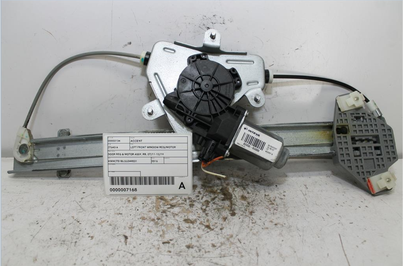 Used Hyundai, Accent Left Front Window Reg/Motor Door Reg & Motor Assy Rb 07/11 12/19 2016 – image 1 - All Good Parts