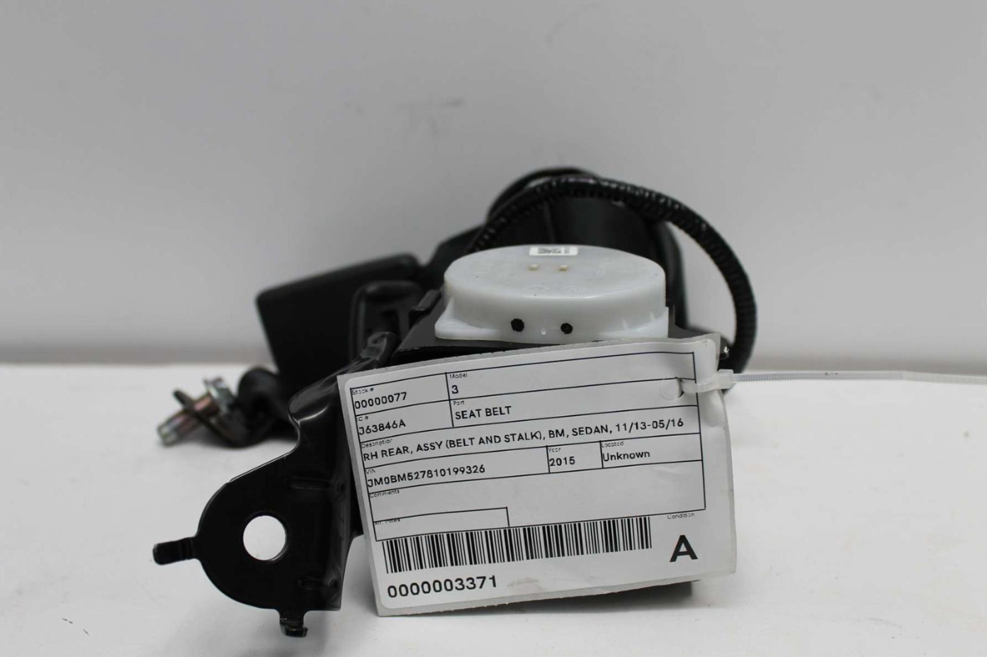 Used Mazda, 3 Seat Belt Rh Rear Assy (Belt And Stalk) Bm Sedan 11/13 05/16 2015 – image 1 - All Good Parts