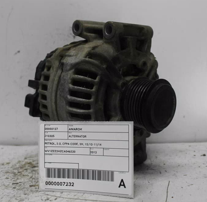 Used Volkswagen, Amarok Alternator Petrol 2.0 Cfpa Code 2H 10/10 11/14 2013 – image 1 - All Good Parts