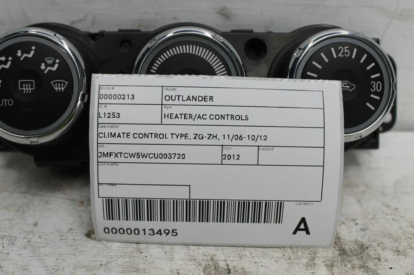 Used Mitsubishi, Outlander Heater/Ac Controls Climate Control Type Zg Zh 11/06 10/12 2012 – image 1 - All Good Parts