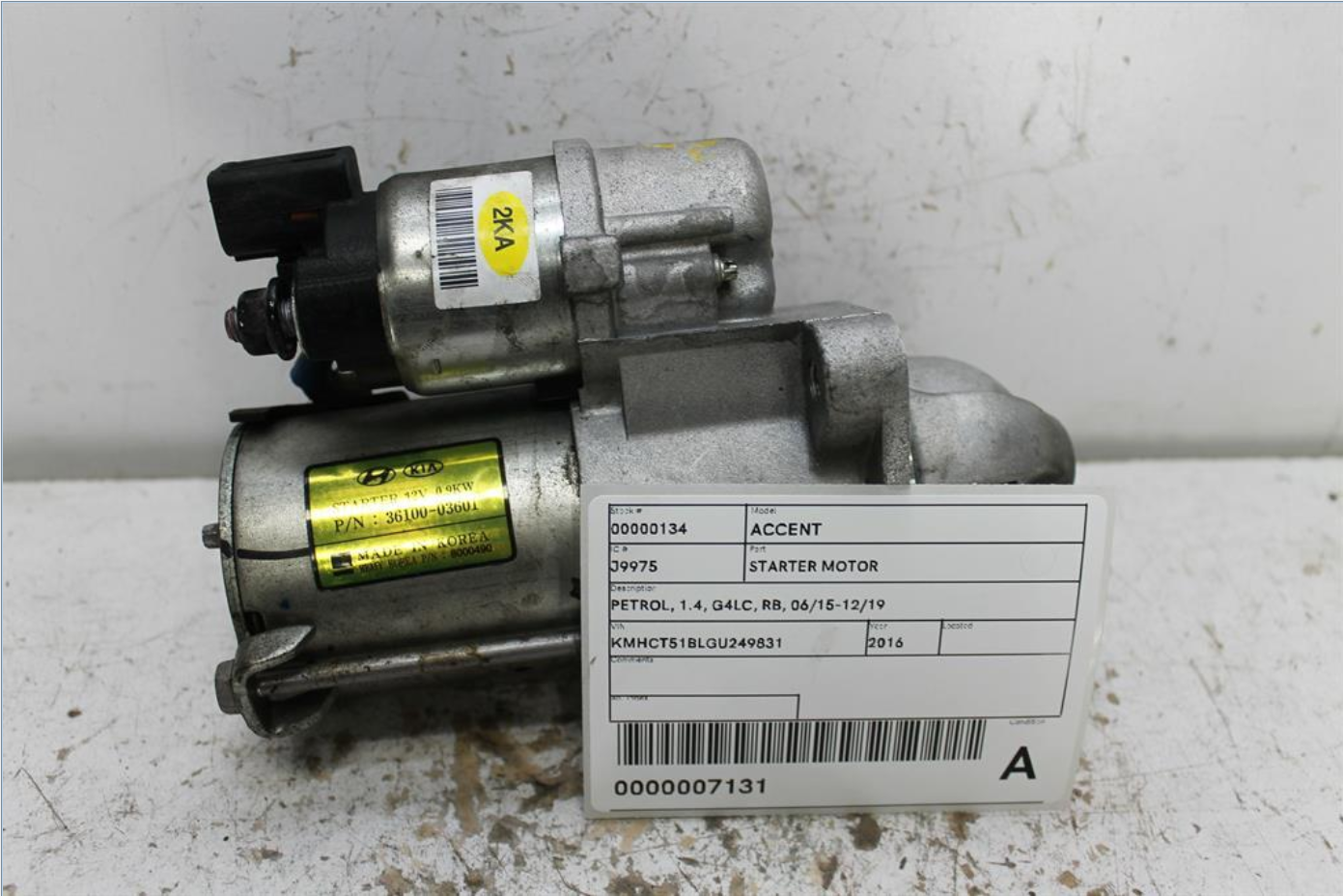 Used Hyundai, Accent Starter Motor Petrol 1.4 G4Lc Rb 06/15 12/19 2016 – image 1 - All Good Parts