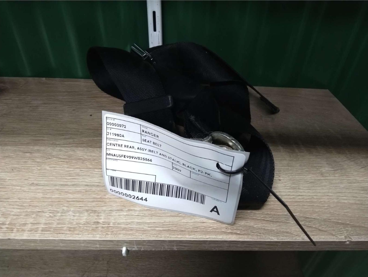 Used Ford, Ranger Seat Belt Centre Rear Assy (Belt And Stalk) Black Pj Pk Extra/Dual Cab 12/06 06/11 2009 – image 1 - All Good Parts