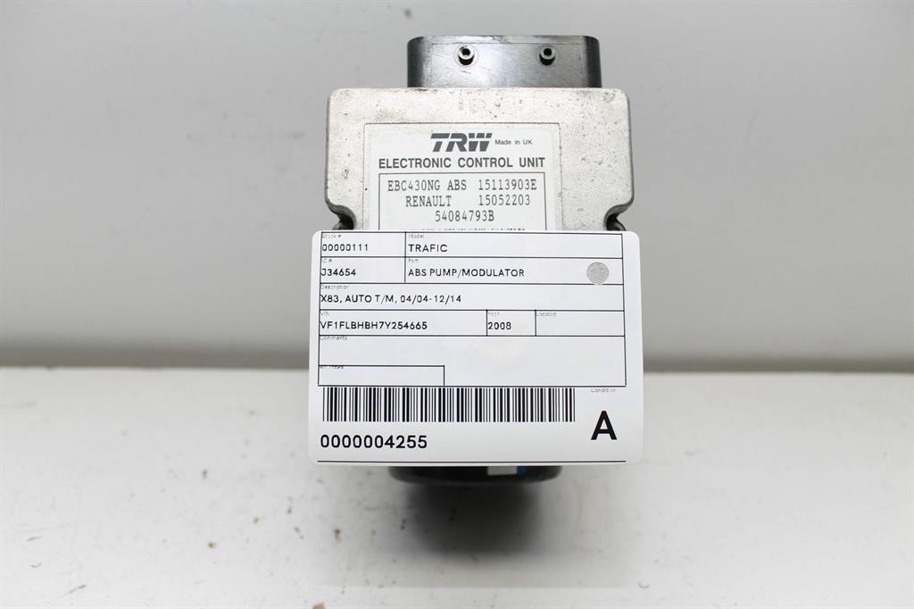 Used Renault, Trafic Abs Pump/Modulator X83 Auto T/M 04/04 12/14 2008 – image 1 - All Good Parts
