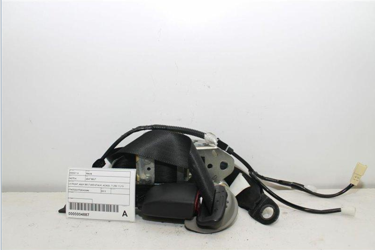 Used Toyota, Rav4 Seat Belt Lh Front Assy (Belt And Stalk) Aca33 11/05 11/12 2012 – image 1 - All Good Parts