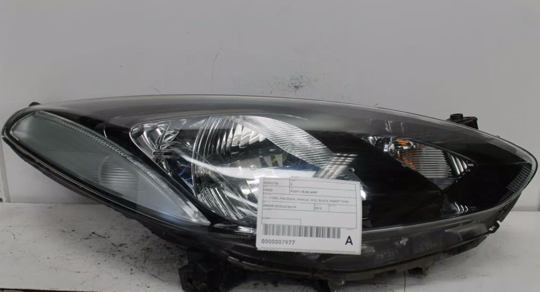 Used Mazda, 2 Right Headlamp De Series Halogen Manual Adj Black Insert Type 09/07 09/14 2012 – image 1 - All Good Parts