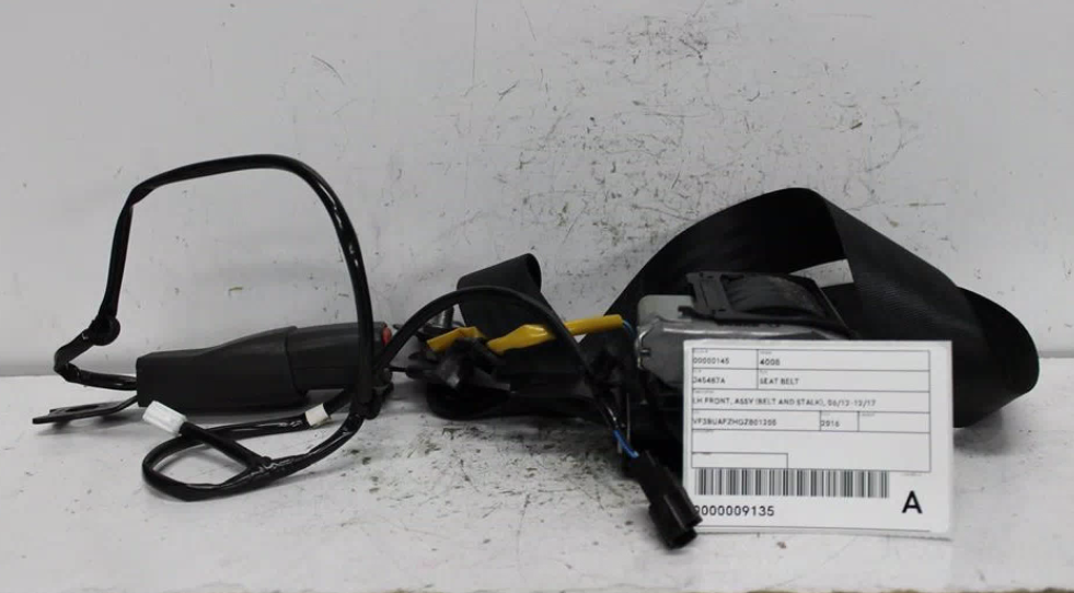 Used Peugeot, 4008 Seat Belt Lh Front Assy (Belt And Stalk) 06/12 12/17 2016 – image 1 - All Good Parts