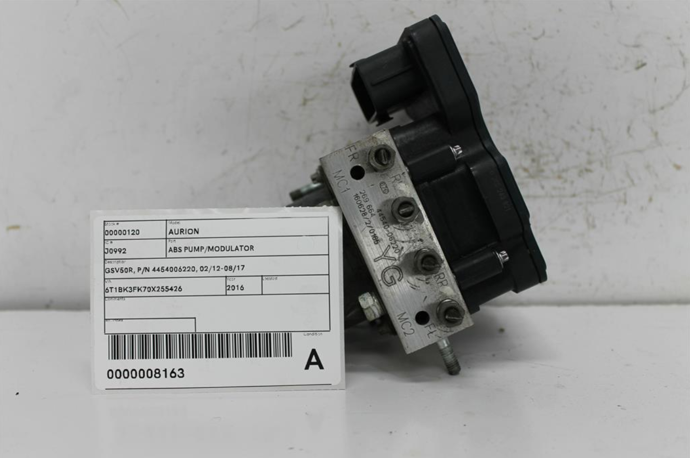 Used Toyota, Aurion Abs Pump/Modulator Gsv50R P/N 4454006220 02/12 08/17 2016 – image 1 - All Good Parts