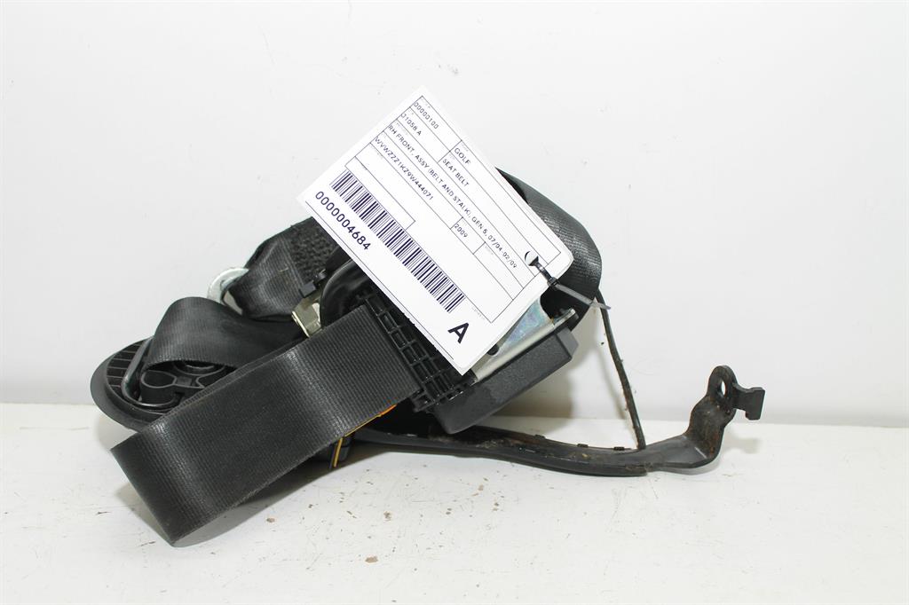 Used Volkswagen, Golf Seat Belt Rh Front Assy (Belt And Stalk) Gen 6 10/08 03/13 2009 – image 1 - All Good Parts