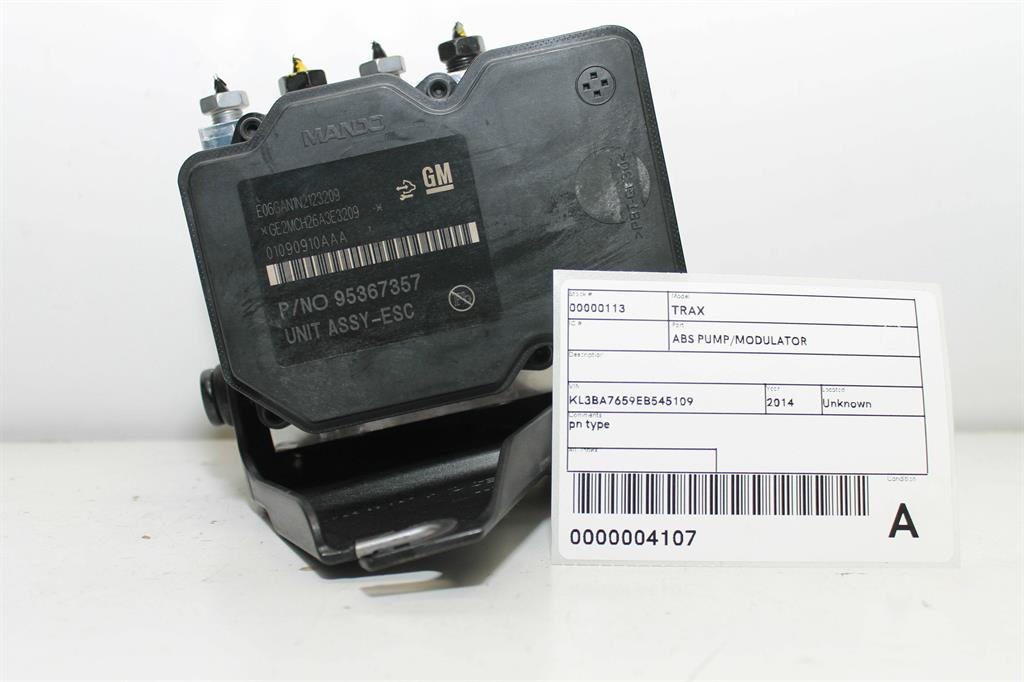 Used Holden, Trax Abs Pump/Modulator Pn 95367357 Tj Series 08/13 12/20 2014 – image 1 - All Good Parts