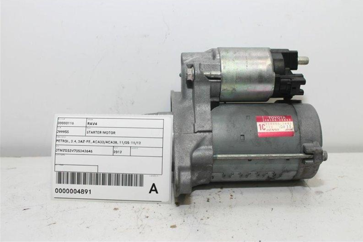 Used Toyota, Rav4 Starter Motor Petrol 2.4 2Az Fe Aca33/Aca38 11/05 11/12 2012 – image 1 - All Good Parts