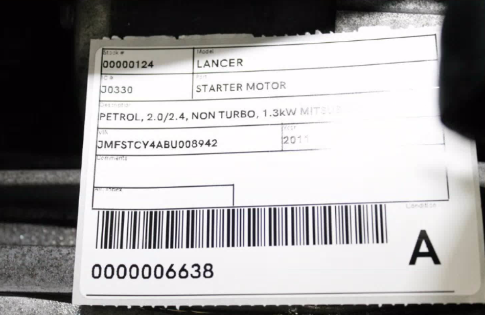 Used Mitsubishi, Lancer Starter Motor Petrol 2.0/2.4 Non Turbo 1.3Kw Mitsubishi M000T38771 Cj 11/10 10/15 2011 – image 1 - All Good Parts