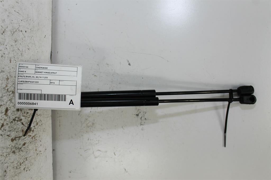Used Jeep, Cherokee Bonnet Hinge/Strut Struts (Pair) Kl 02/14 11/22 2016 – image 1 - All Good Parts