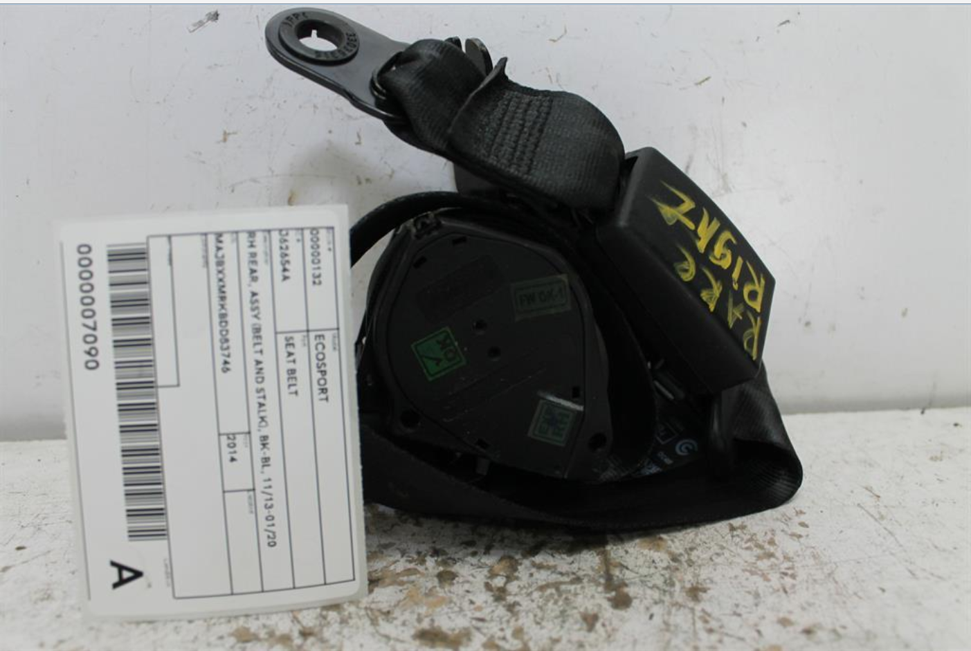 Used Ford, Ecosport Seat Belt Rh Rear Assy (Belt And Stalk) Bk Bl 11/13 01/20 2014 – image 1 - All Good Parts