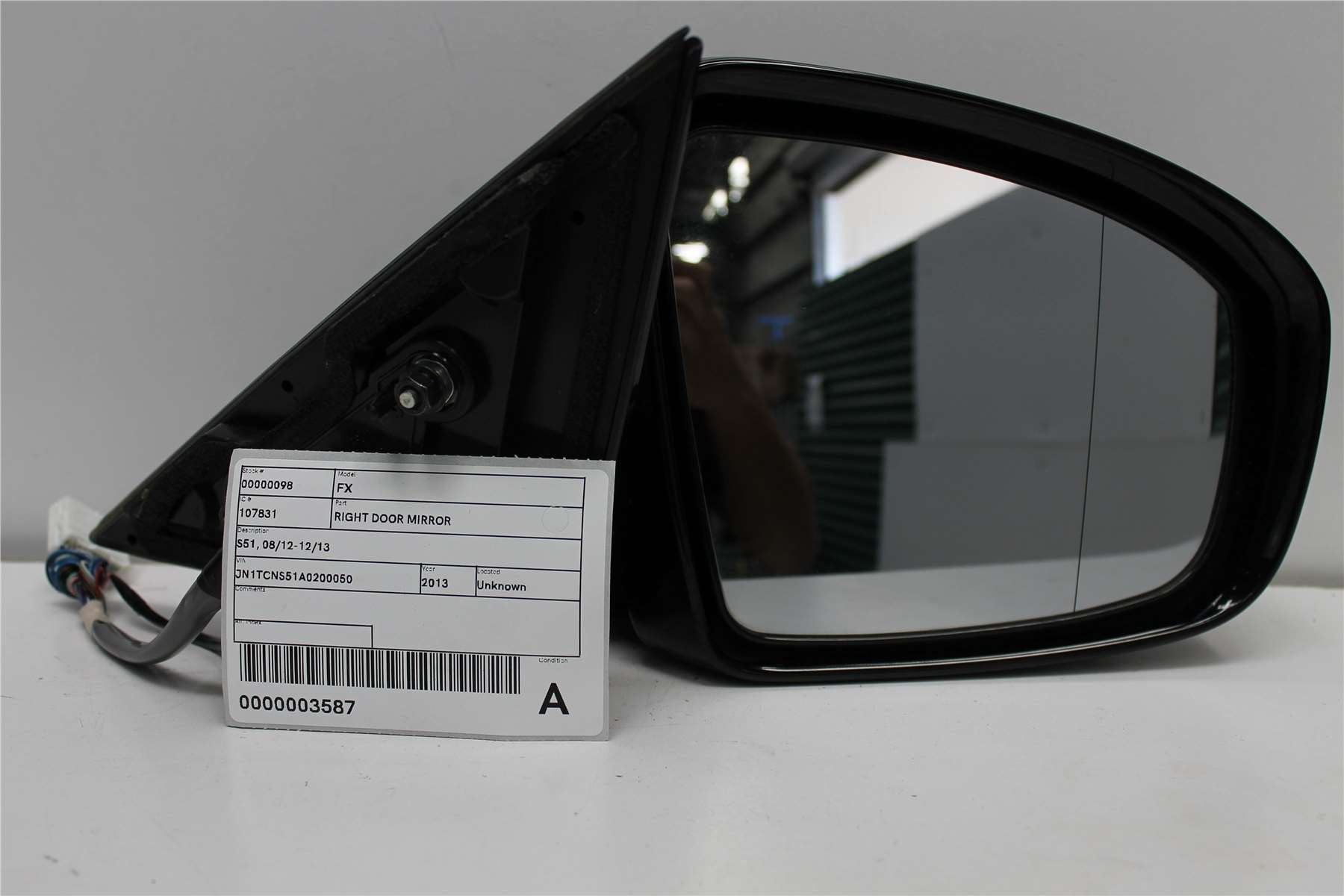 Used Infiniti, FX37 Right Door Mirror S51 08/12 12/13 2013 – image 1 - All Good Parts