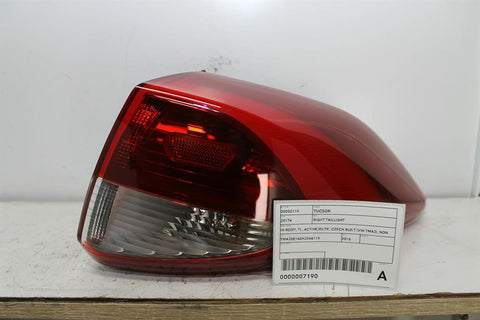 Hyundai, Tucson Right Taillight In Body Tl Active/Elite Czech Built (Vin Tmaj) Non Led Type 07/15 06/18