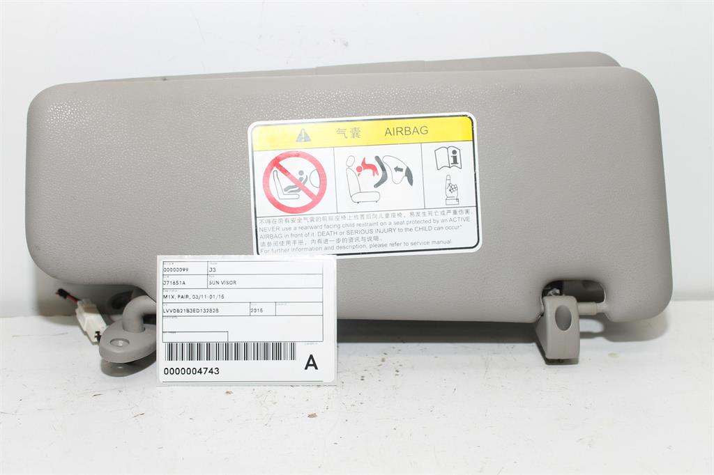 Used Chery, J3 Sun Visor M1X Pair 03/11 01/15 2015 – image 1 - All Good Parts