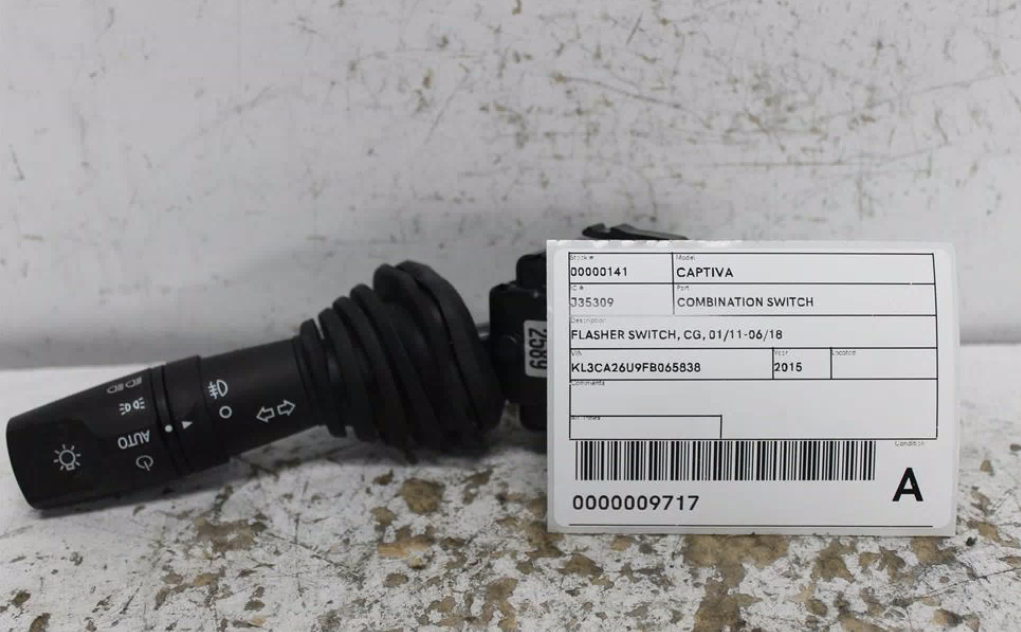 Used Holden, Captiva Combination Switch Flasher Switch Cg 01/11 06/18 2015 – image 1 - All Good Parts
