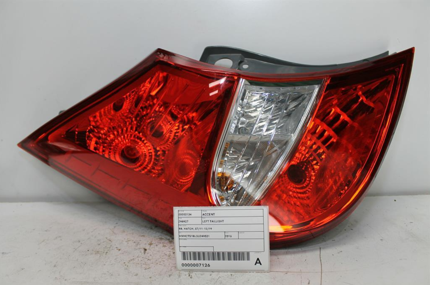 Hyundai, Accent Left Taillight Rb Hatch 07/11 12/19