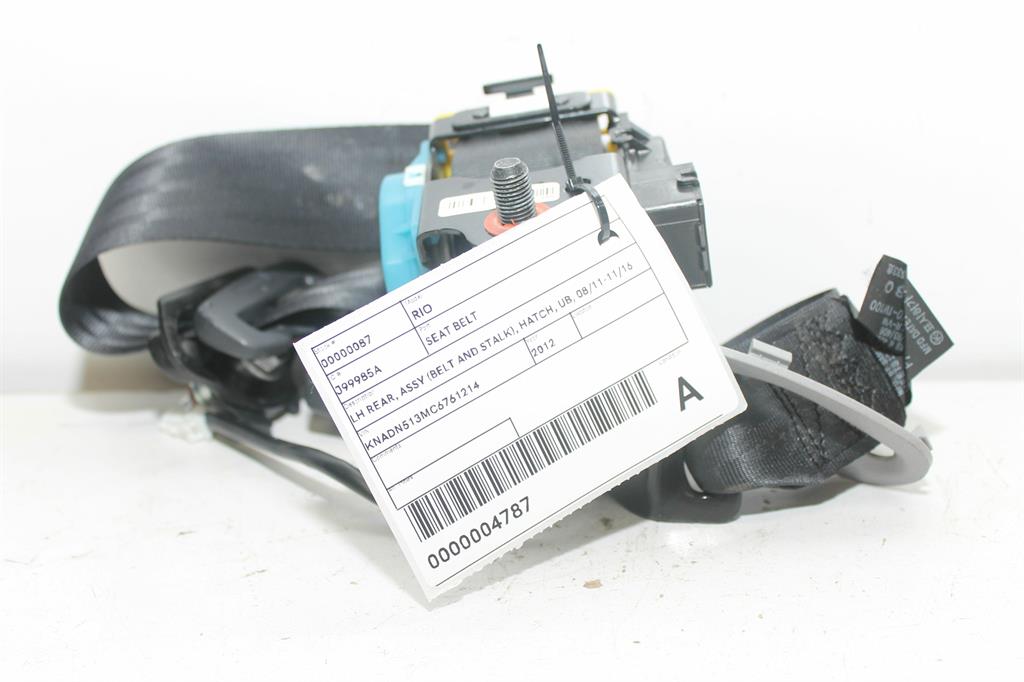 Used Kia, Rio Seat Belt Lh Rear Assy (Belt And Stalk) Hatch Ub 08/11 11/16 2012 – image 1 - All Good Parts