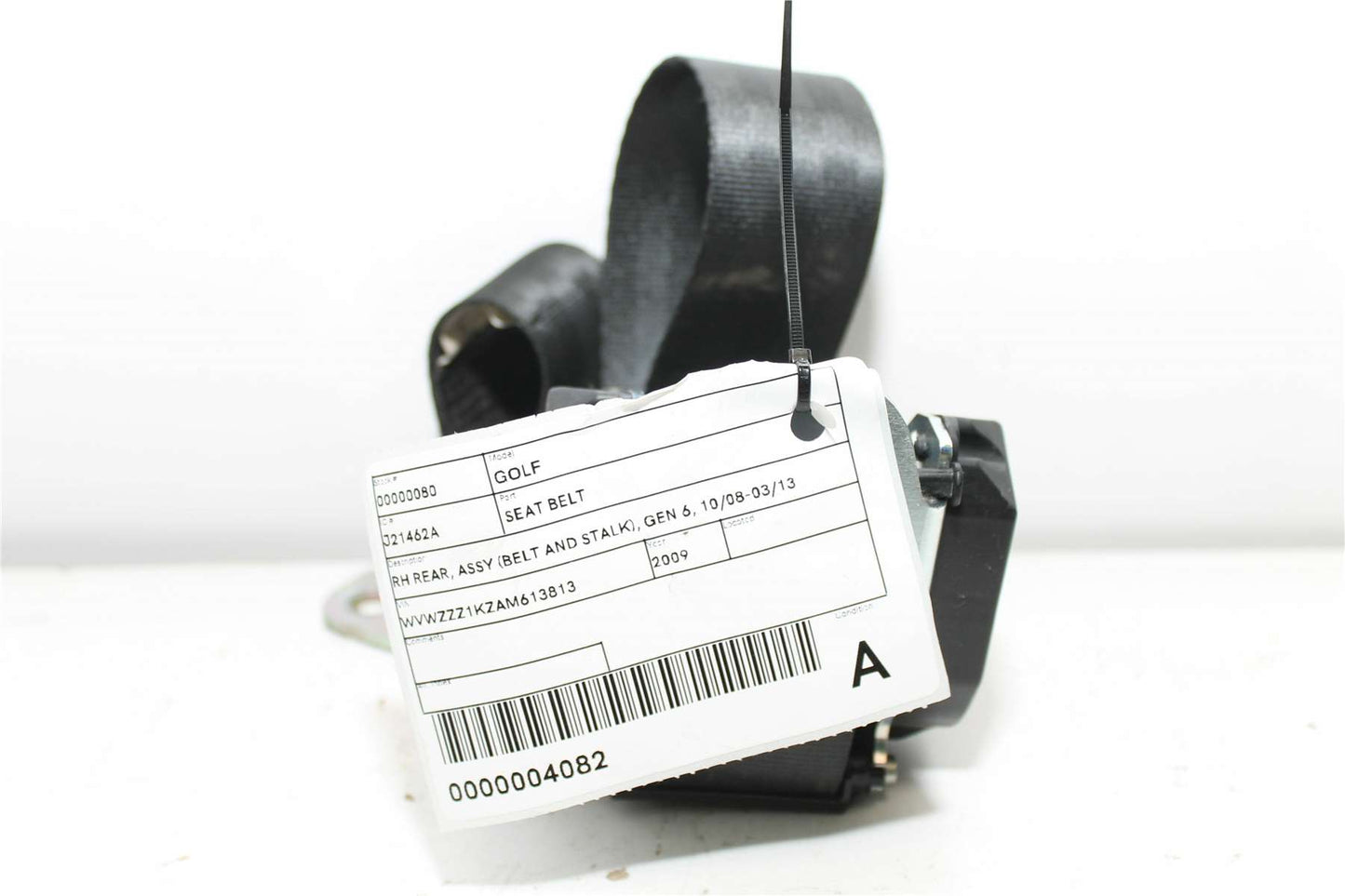 Used Volkswagen, Golf Seat Belt Rh Rear Assy (Belt And Stalk) Gen 6 10/08 03/13 2009 – image 1 - All Good Parts