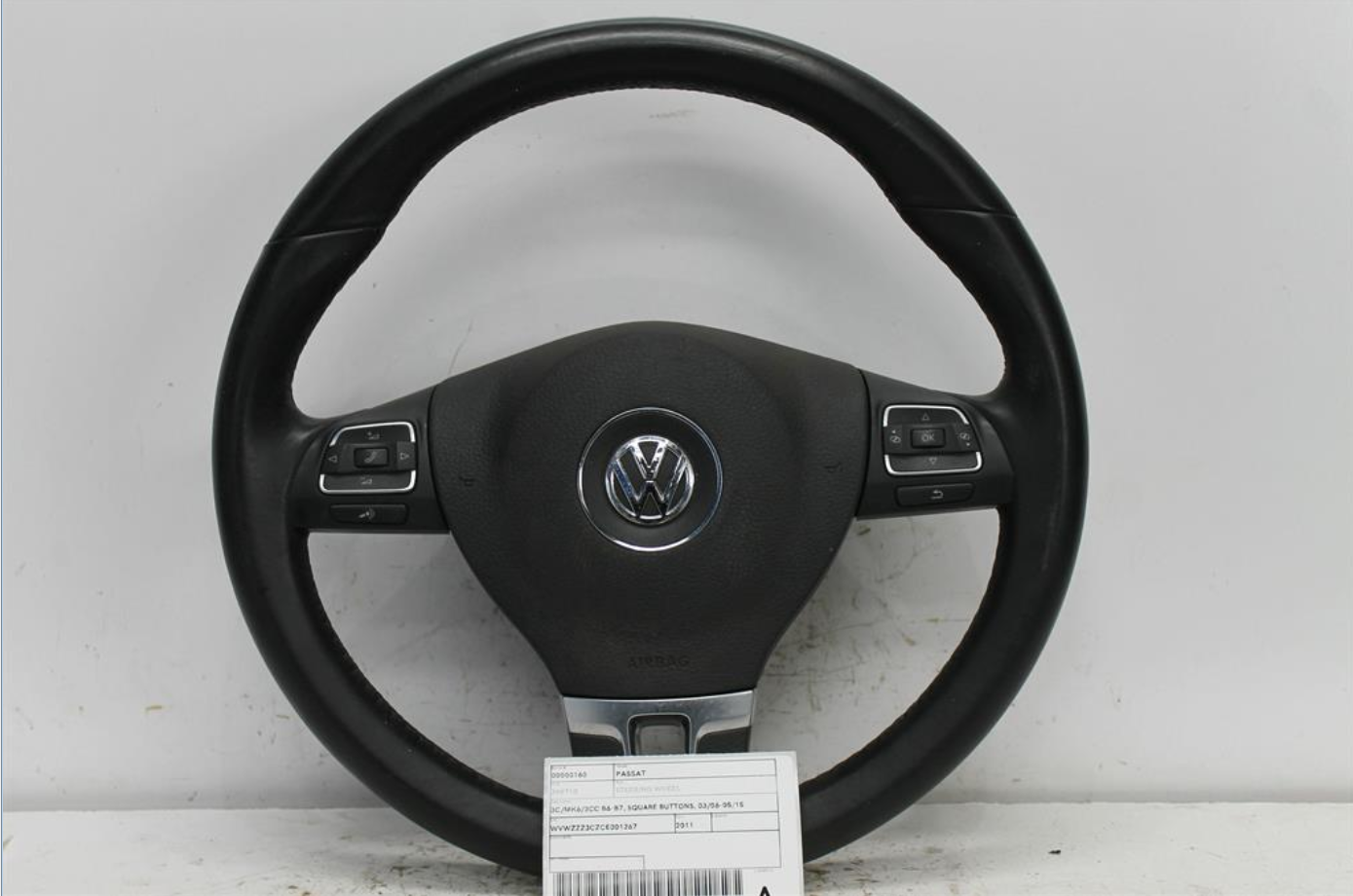 Used Volkswagen, Passat Steering Wheel 3C/Mk6/3Cc B6 B7 Square Buttons 03/06 05/15 2011 – image 1 - All Good Parts