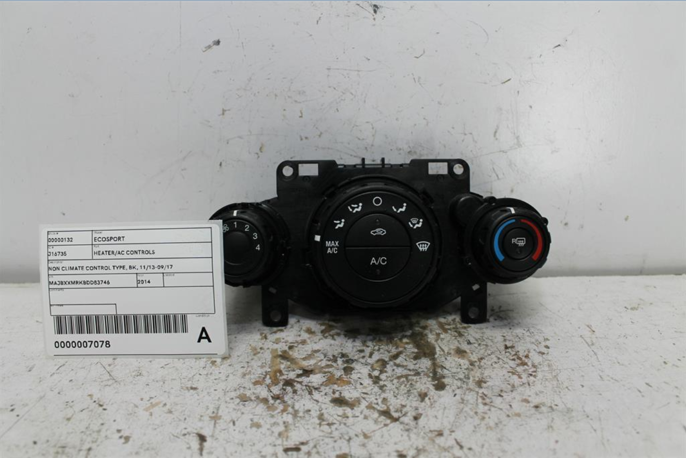 Used Ford, Ecosport Heater/Ac Controls Non Climate Control Type Bk 11/13 09/17 2014 – image 1 - All Good Parts