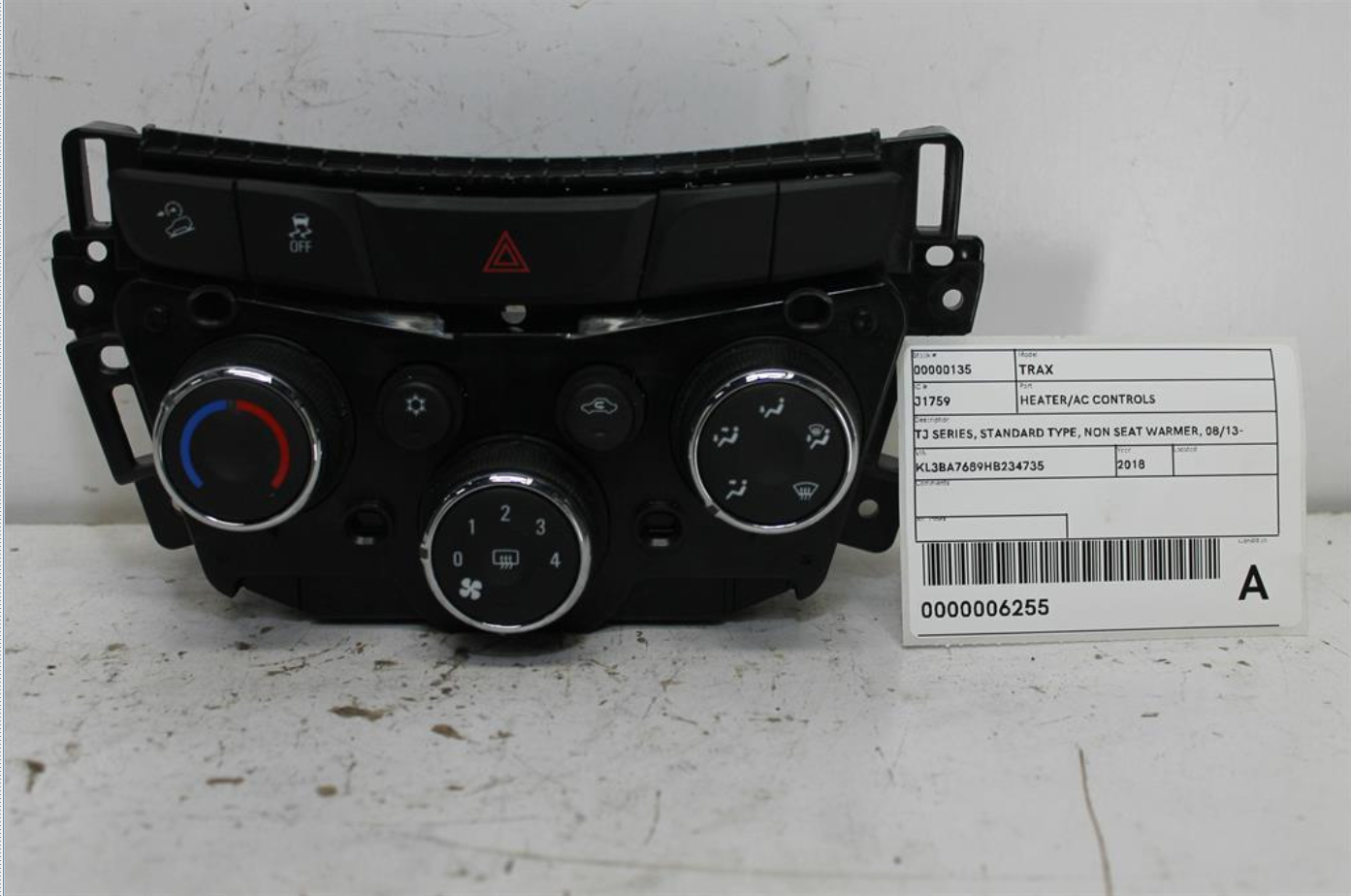 Used Holden, Trax Heater/Ac Controls Tj Series Standard Type Non Seat Warmer 08/13 12/20 2018 – image 1 - All Good Parts