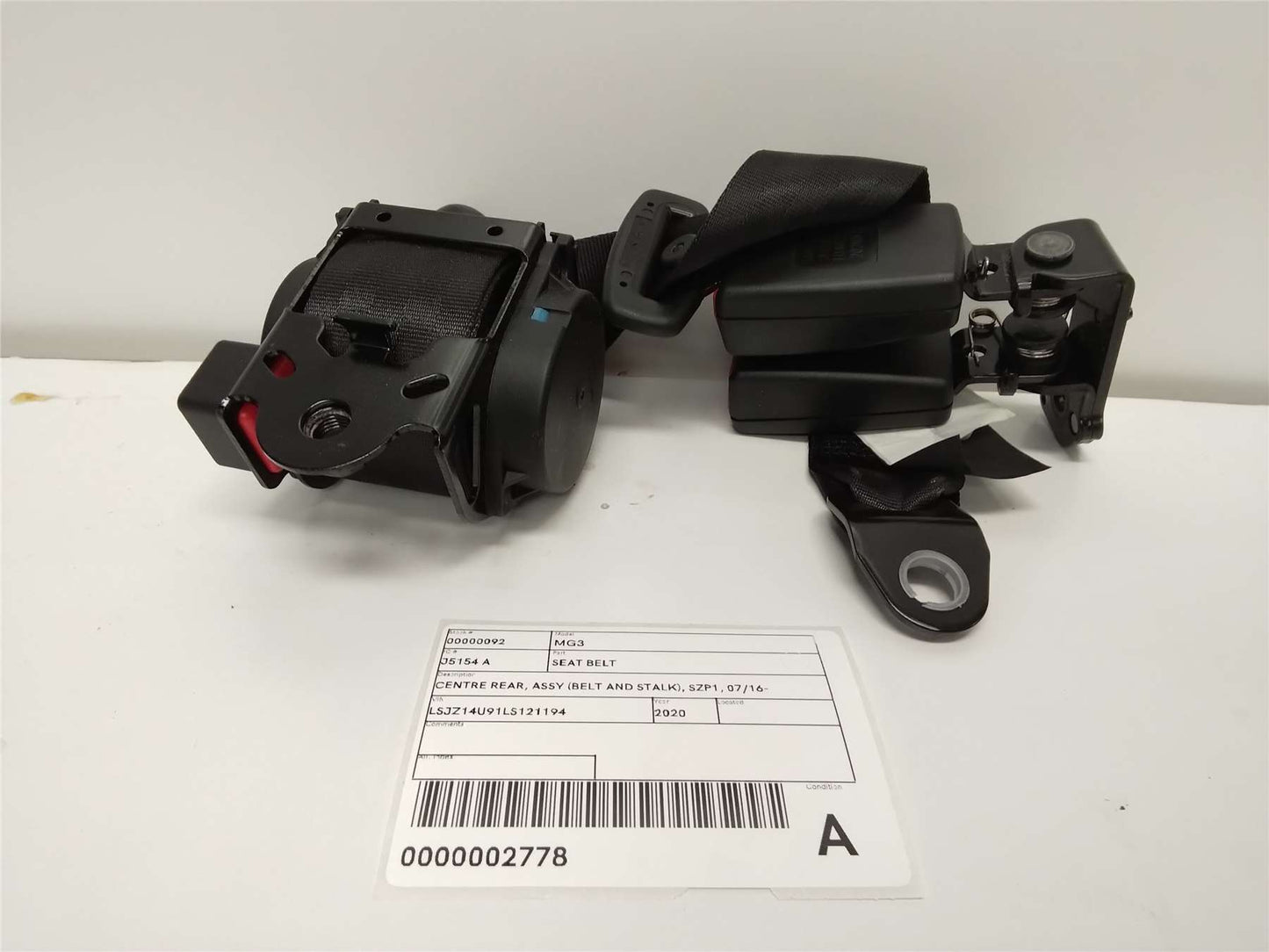 Used MG, MG3 Seat Belt Centre Rear Assy (Belt And Stalk) Szp1 07/16 2020 – image 1 - All Good Parts