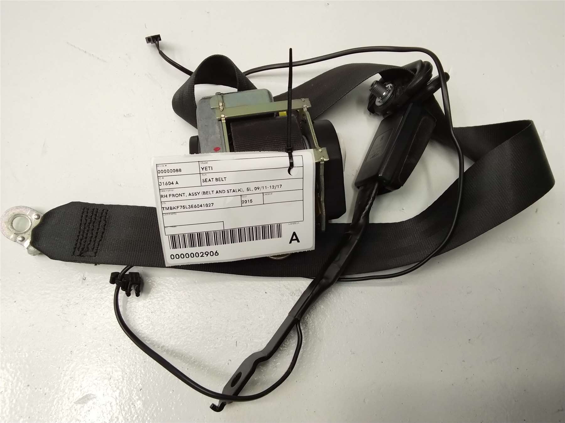 Used Skoda, Yeti Seat Belt Rh Front Assy (Belt And Stalk) 5L 09/11 12/17 2014 – image 1 - All Good Parts