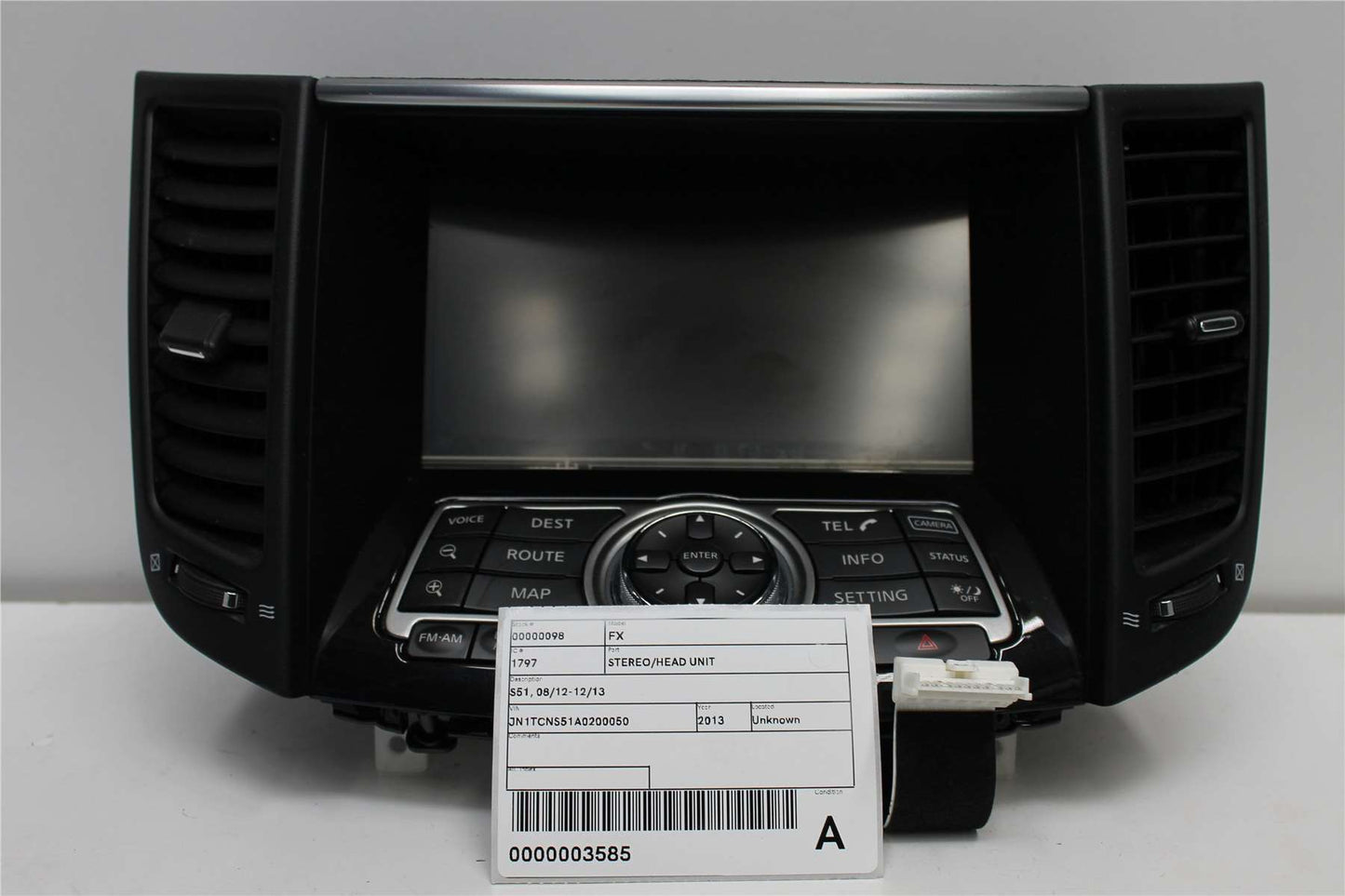 Used Infiniti, FX37 Stereo/Head Unit S51 08/12 12/13 2013 – image 1 - All Good Parts