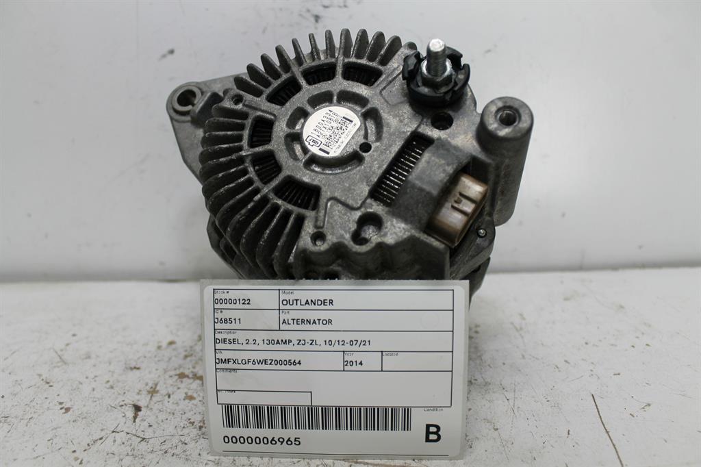 Used Mitsubishi, Outlander Alternator Diesel 2.2 130Amp Zj Zl 10/12 07/21 2014 – image 1 - All Good Parts