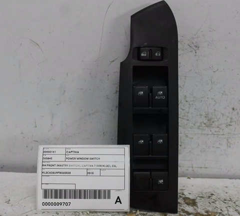 Holden, Captiva Power Window Switch Rh Front (Master Switch) Captiva 7 (Vin Kl3C) Cg 01/14 06/18
