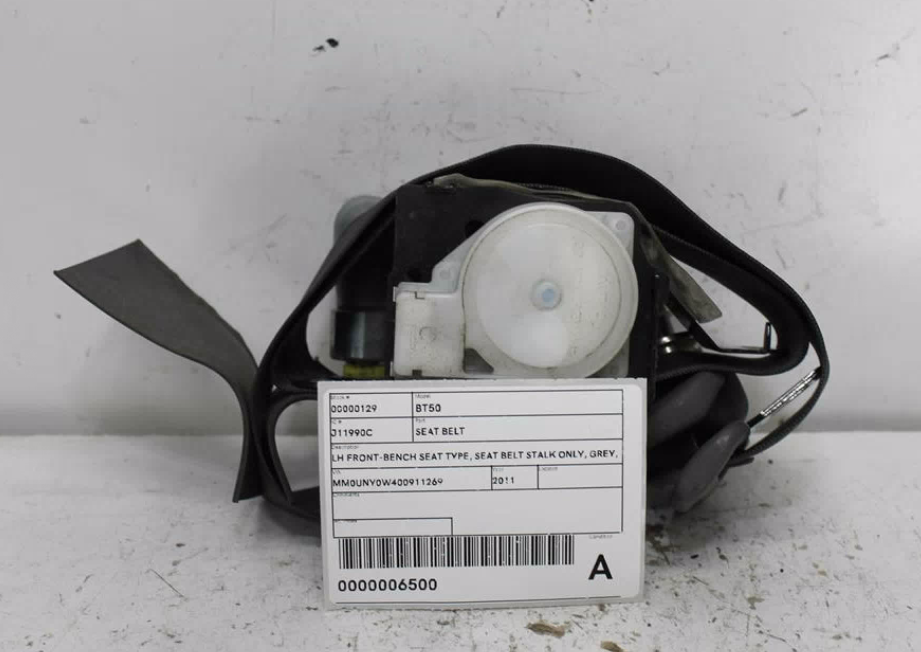 Used Mazda, Bt50 Seat Belt Lh Front Bench Seat Type Seat Belt Stalk Only Grey Single Cab Un 11/06 09/11 2011 – image 1 - All Good Parts