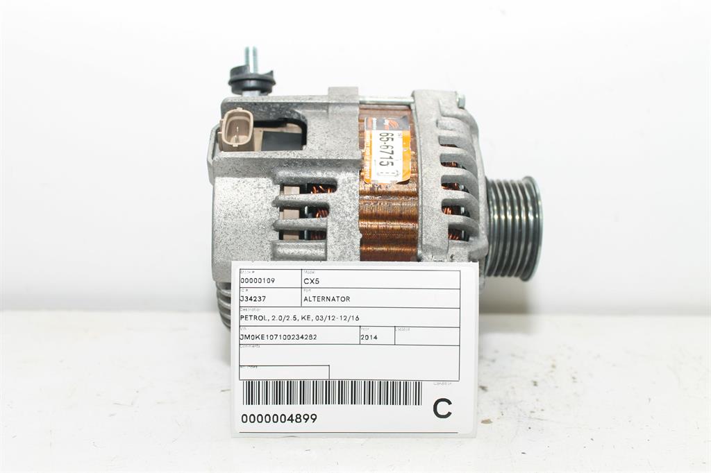 Used MAZDA, CX5 Alternator Petrol 2.0/2.5 Ke 03/12 12/16 2014 – image 1 - All Good Parts