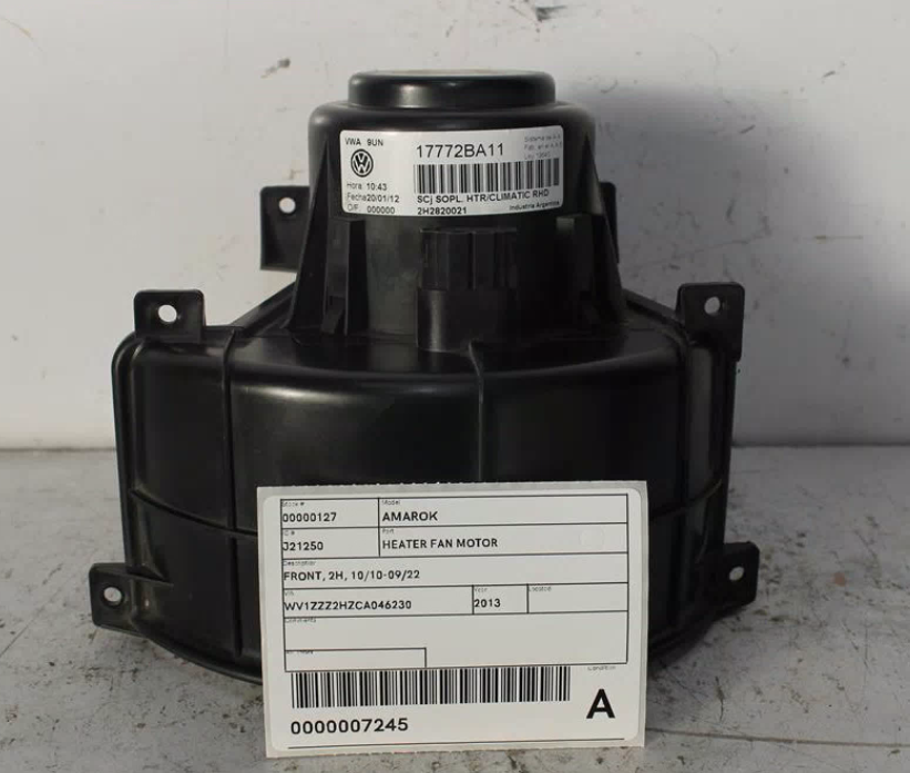 Used Volkswagen, Amarok Heater Fan Motor Front 2H 10/10 09/22 2013 – image 1 - All Good Parts