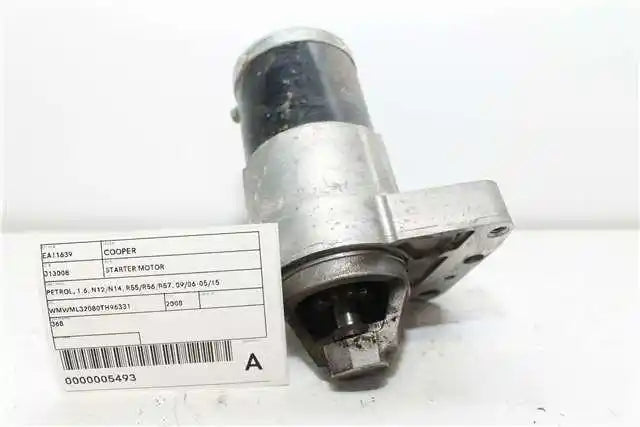 Used MINI, Cooper Starter Motor Petrol 1.6 N12/N14 R55/R56/R57 09/06 05/15 2008 – image 1 - All Good Parts