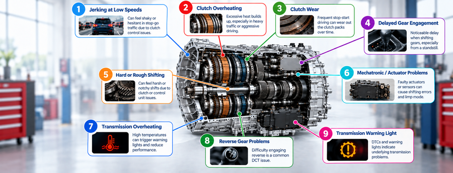 Common Dual-Clutch Transmission Issues: Causes, Symptoms & Solutions
