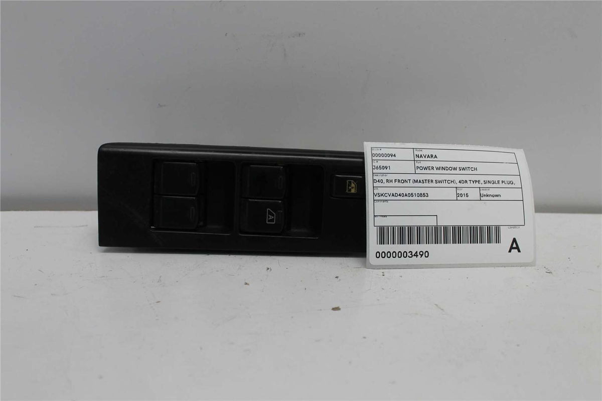 2012, Nissan, Navara, ST, D40, Power Window Switch