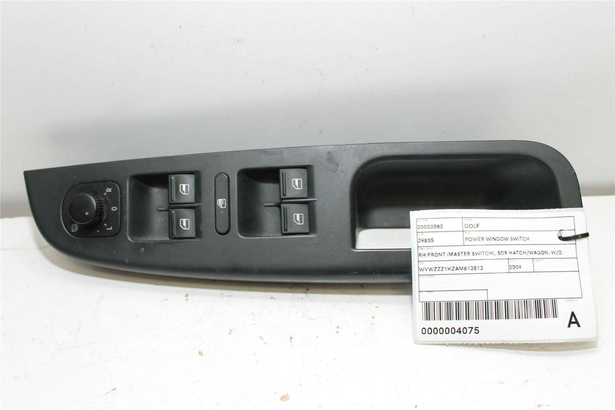 2009, Volkswagen, Golf, Variant, MK5 - 1K, Power Window Switch