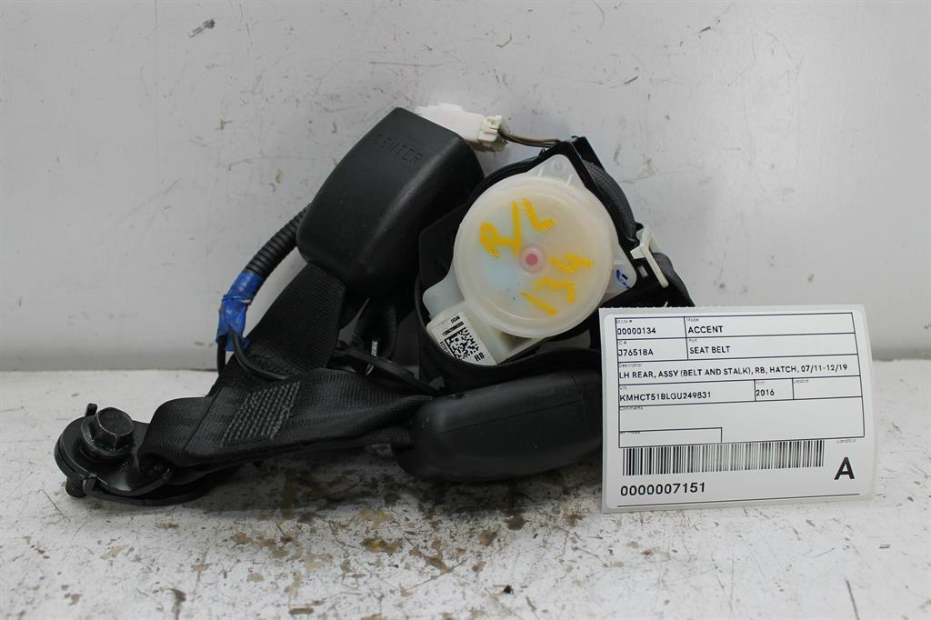 Hyundai, Accent, Active, RB, Left Rear Seat Belt