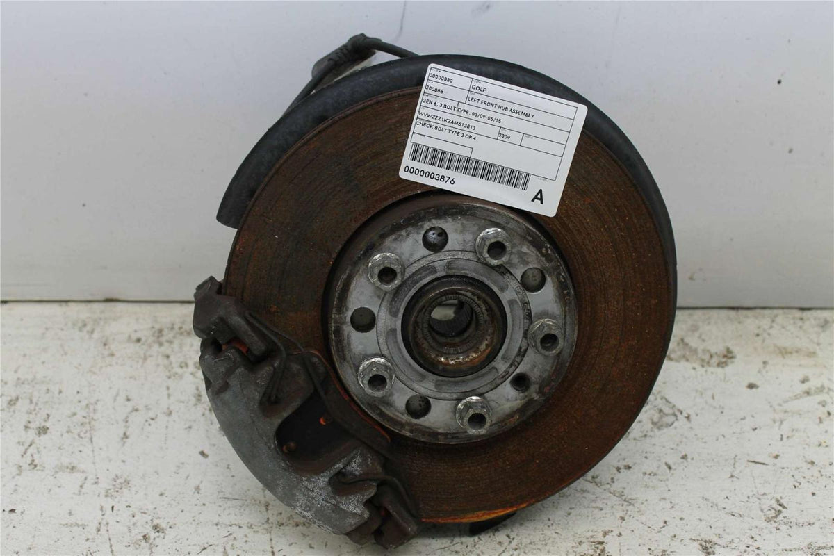 2009, Volkswagen, Golf, Variant, MK5 - 1K, Left Front Hub Assembly