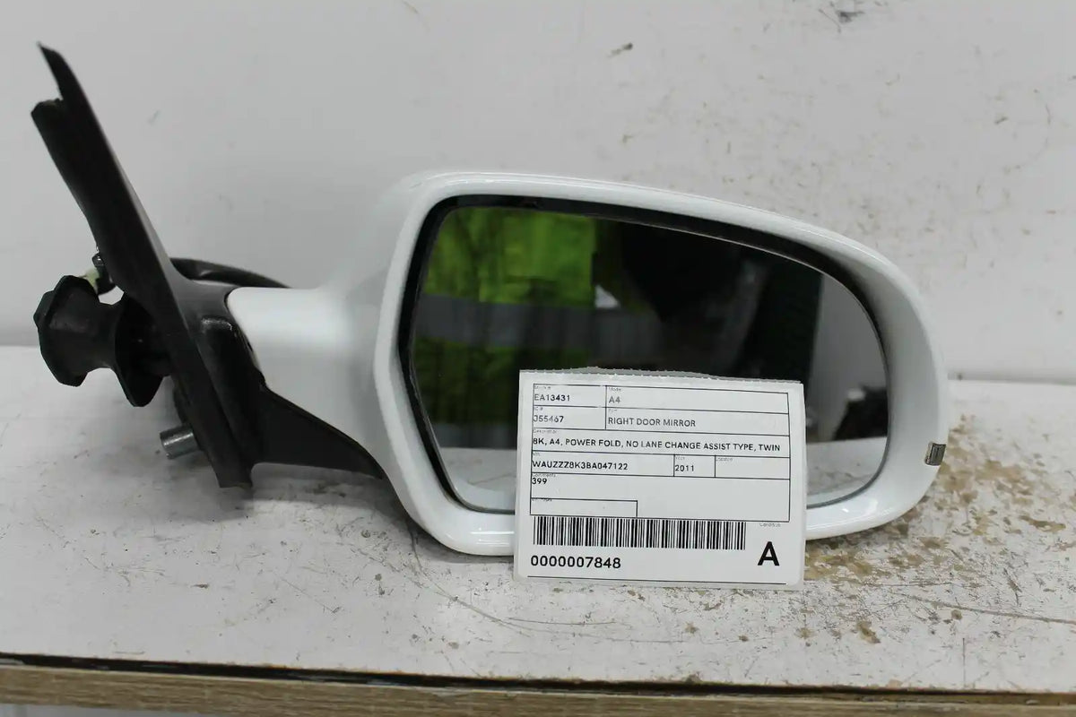 Used Audi, A4 Right Door Mirror 8K A4 Power Fold No Lane Change Assist Type Twin Plug 10+2 Wire 02/08 09/15 2011 – image 1 - All Good Parts