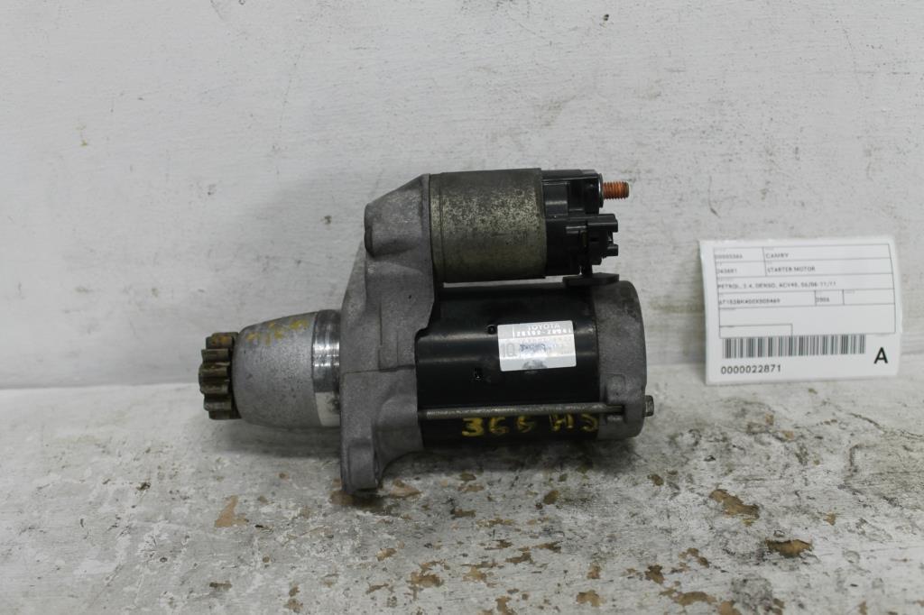 Used Toyota, Camry Starter Motor Petrol 2.4, Denso, Acv40, 06/06 11/11 2006 – main images - All Good Parts