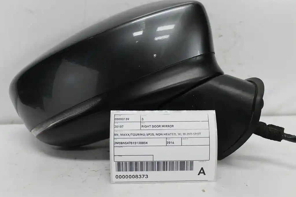 Used Mazda, 3 Right Door Mirror Bn Maxx/Touring/Sp25 Non Heated W/ Blind Spot Type 05/16 02/19 2016 – image 1 - All Good Parts